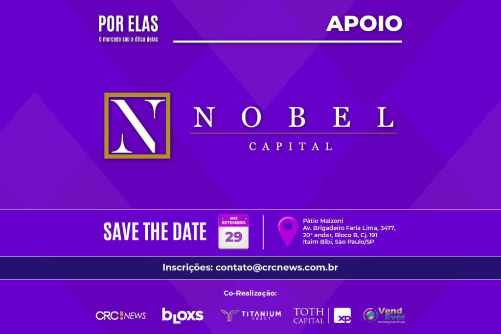 Nobel Capital fecha apoio ao evento Por Elas