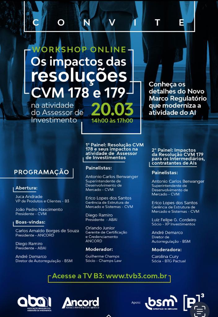 Workshop avalia os impactos das resoluções da CVM 178 e 179